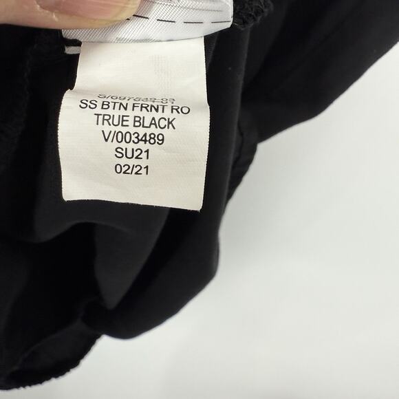 Gap Button Front Romper shorts Size Medium Black Rayon Short Sleeve V neck - Picture 9 of 10